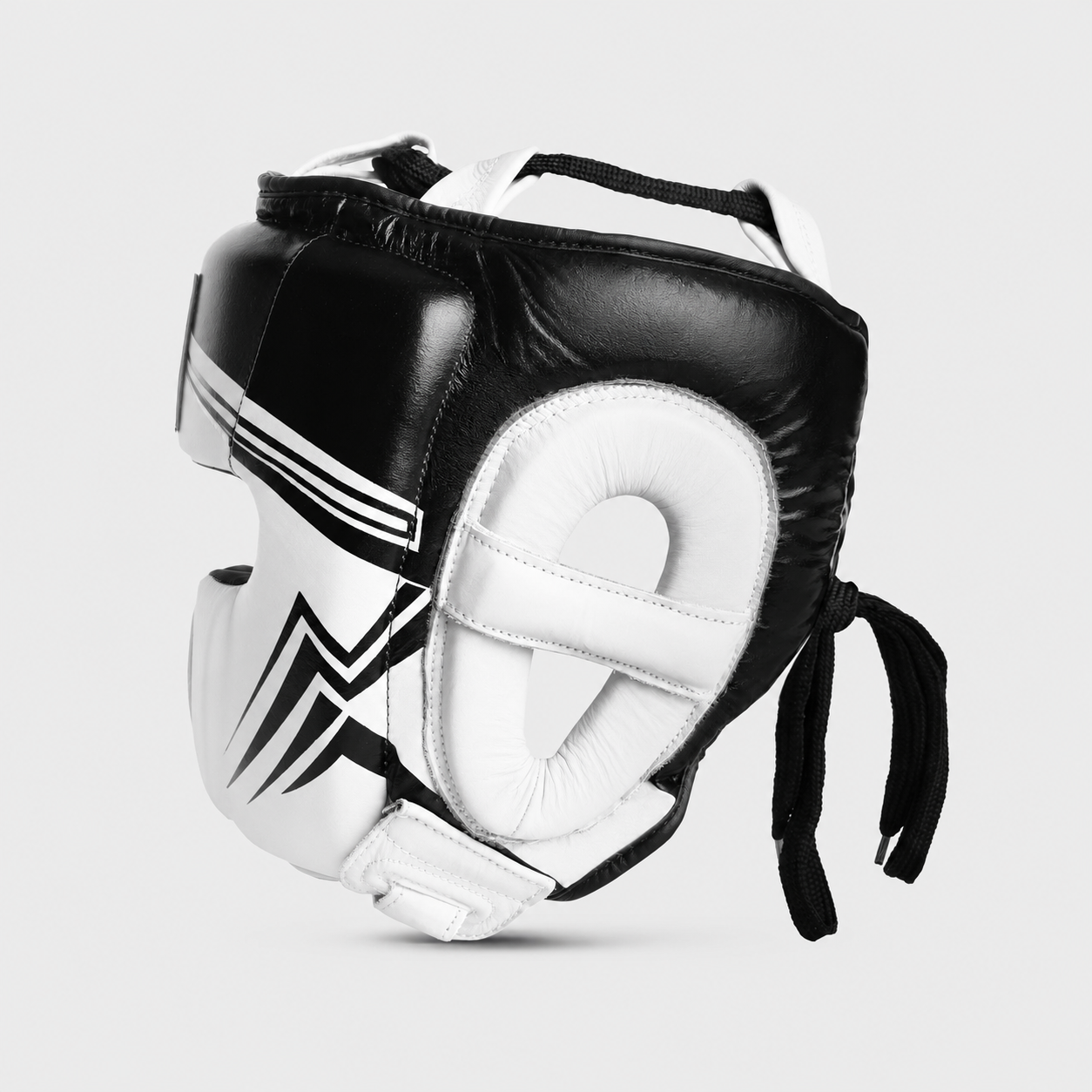 Caschetto da boxe parazigomi in vera pelle - arrow, nero/bianco