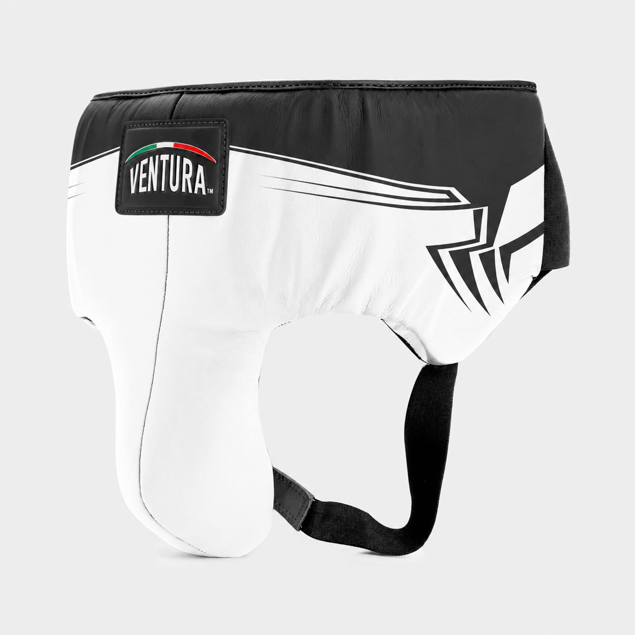 Conchiglia protettiva da boxe in vera pelle - arrow, nero/bianco