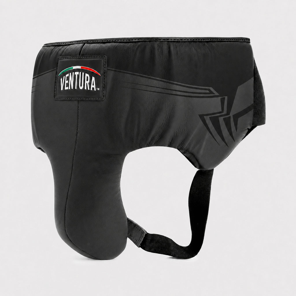 Conchiglia protettiva da boxe in vera pelle - arrow, nero opaco/nero lucido