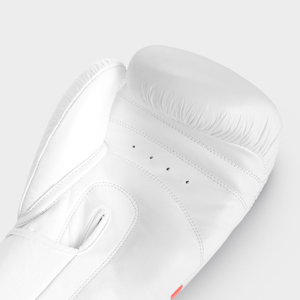 Guantoni da boxe in vera pelle - spikes, bianco/rosso