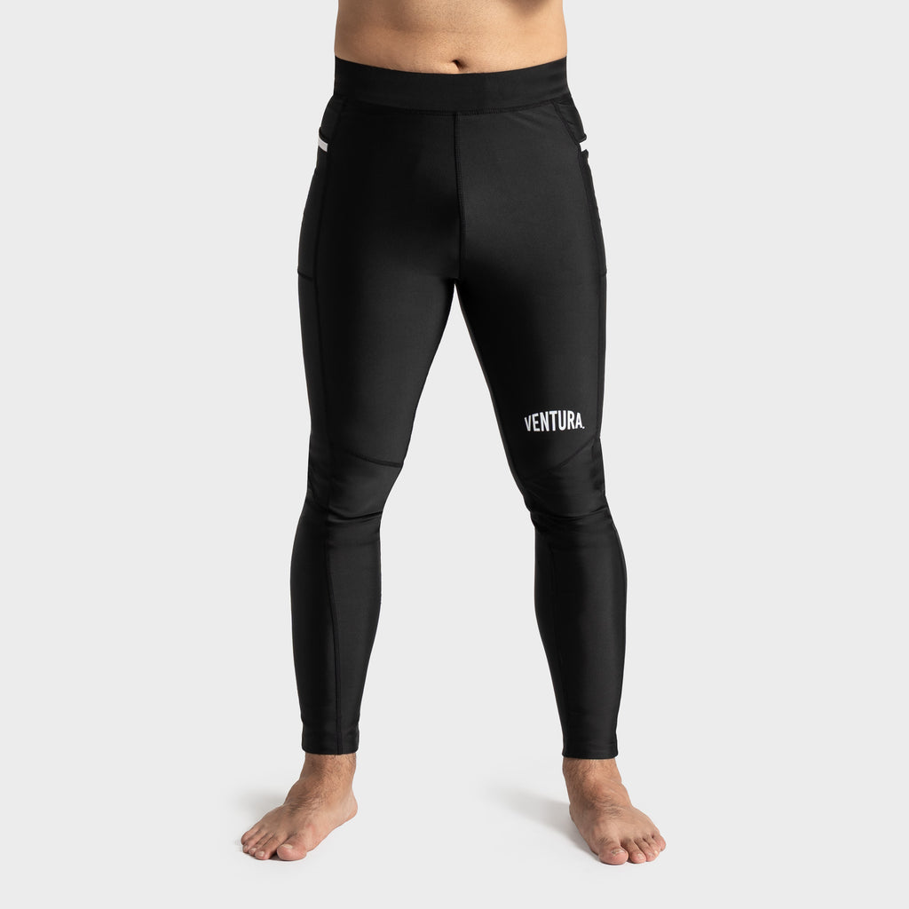 Kompressions Spats Leggings für MMA und BJJ - schwarz