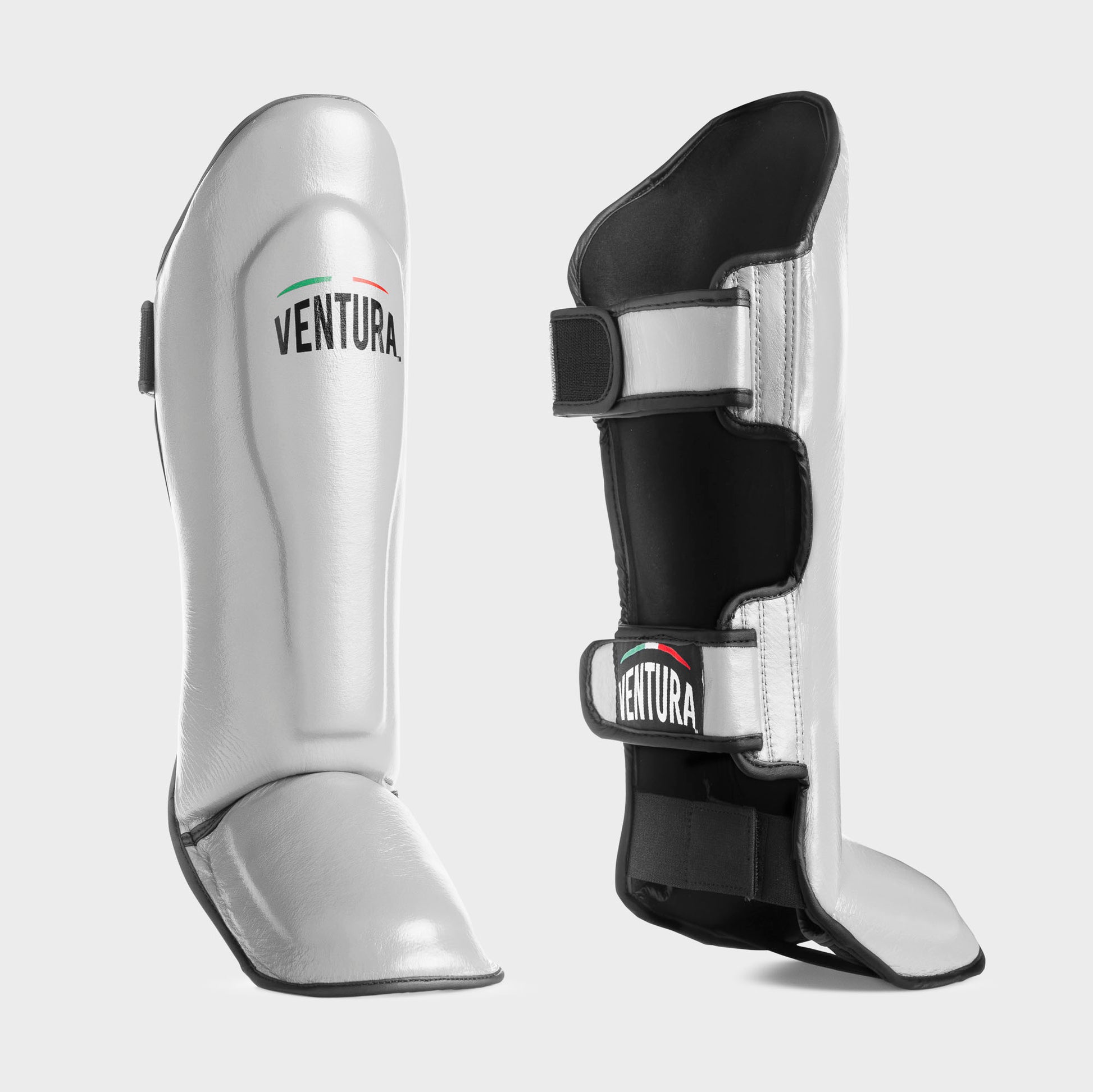 Paratibia in vera pelle da Muay Thai, kick boxing e MMA - grigio