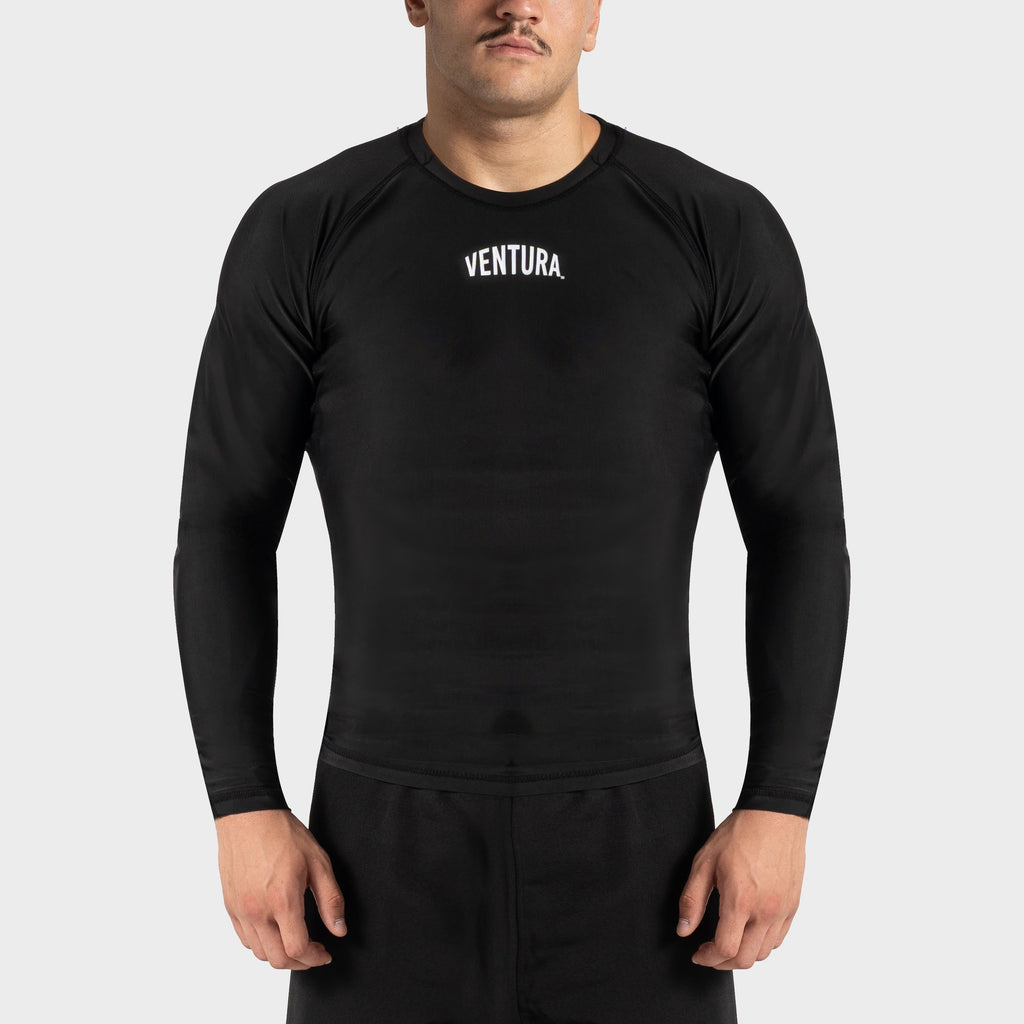 Langarm Rashguard für MMA und BJJ - schwarz
