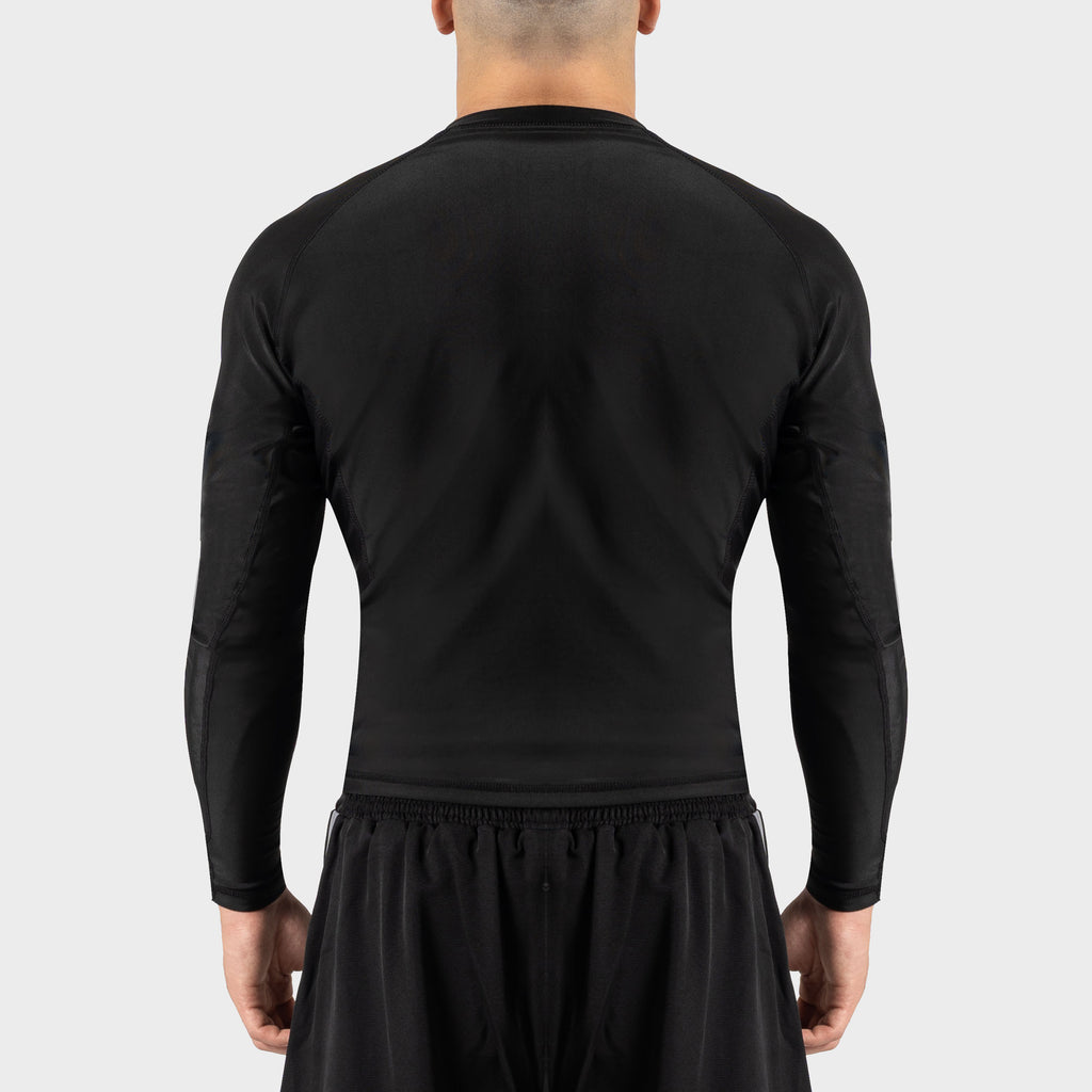 Langarm Rashguard für MMA und BJJ - schwarz