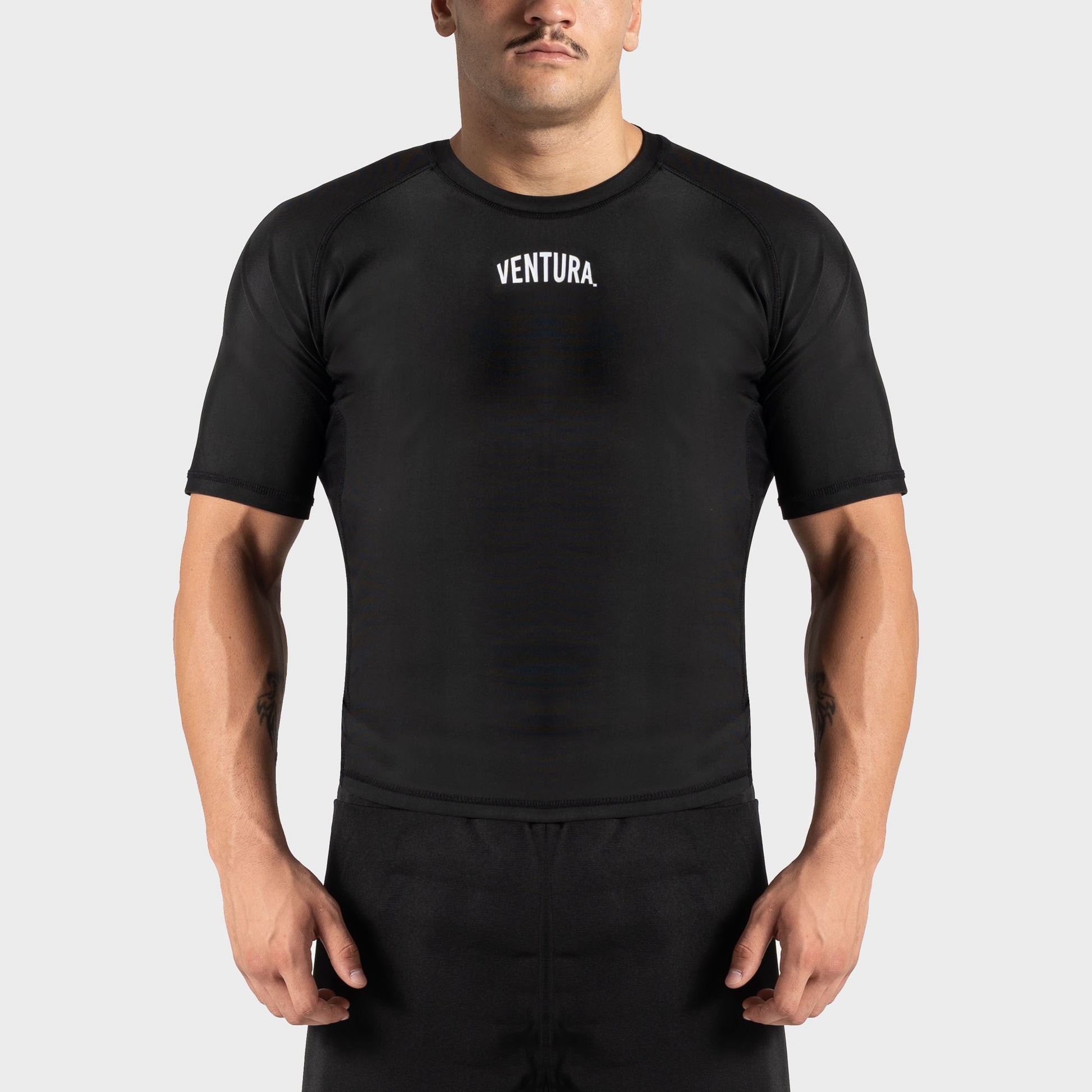 Kurzarm Rashguard für MMA und BJJ - schwarz