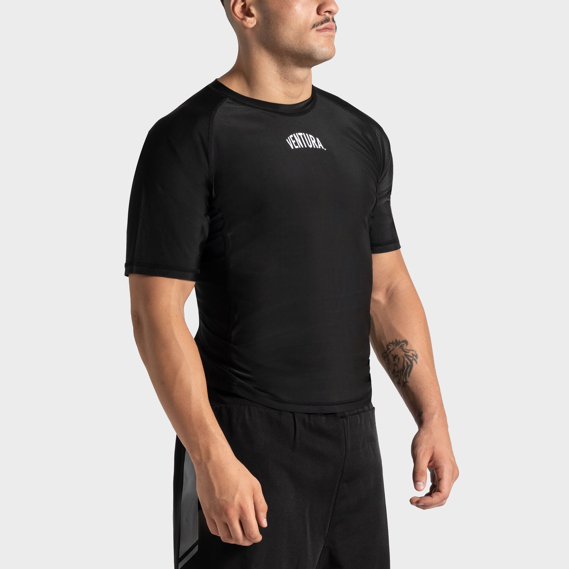 Kurzarm Rashguard für MMA und BJJ - schwarz