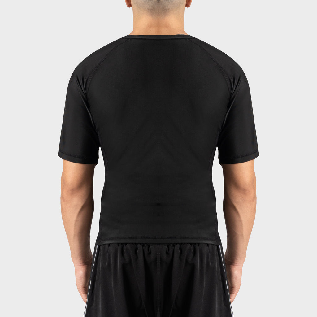 Kurzarm Rashguard für MMA und BJJ - schwarz